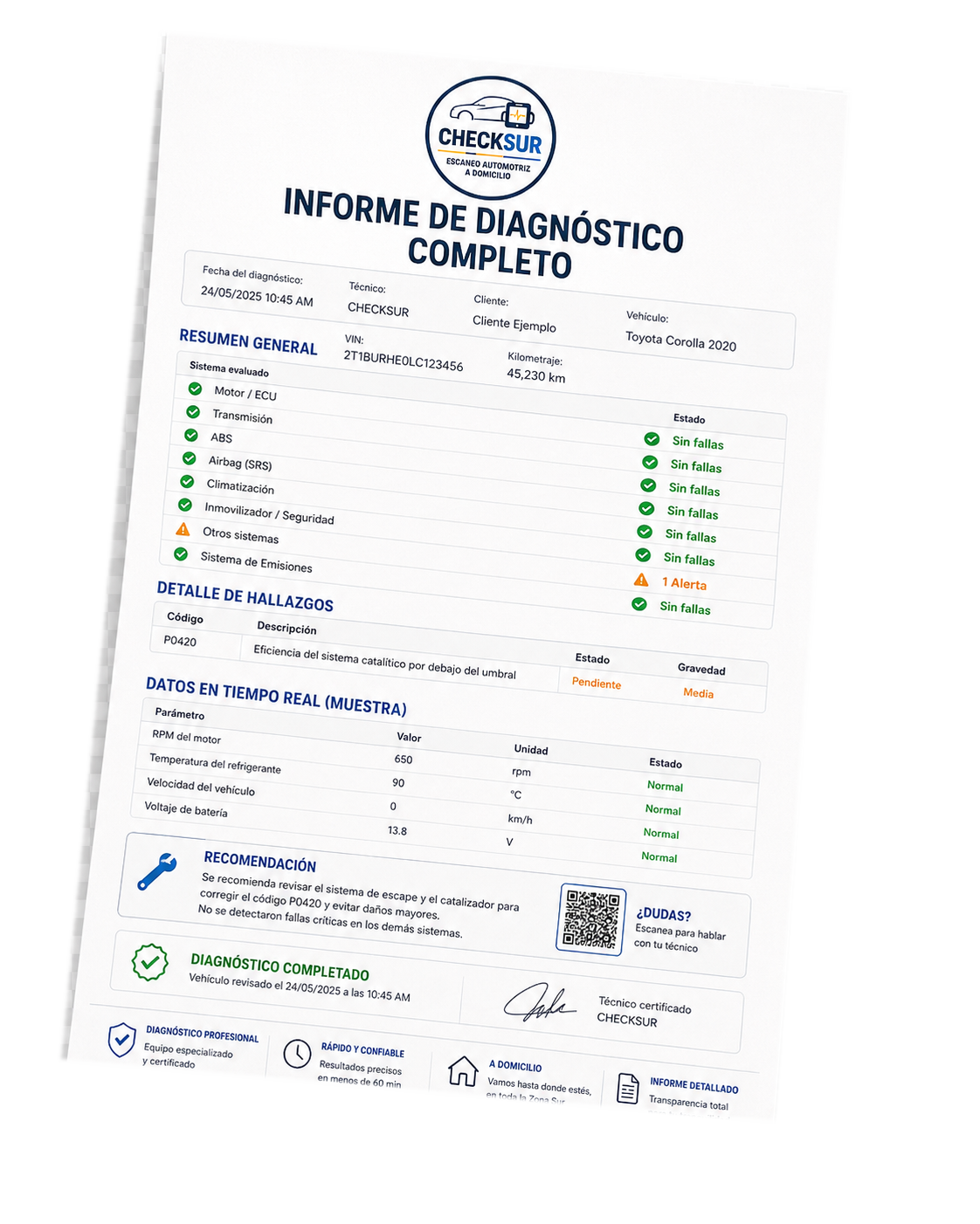 Informe de diagnóstico completo